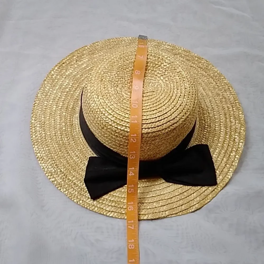 VINTAGE 58CM STRAW HANDMADE WOMEN HAT - Picture 3 of 7